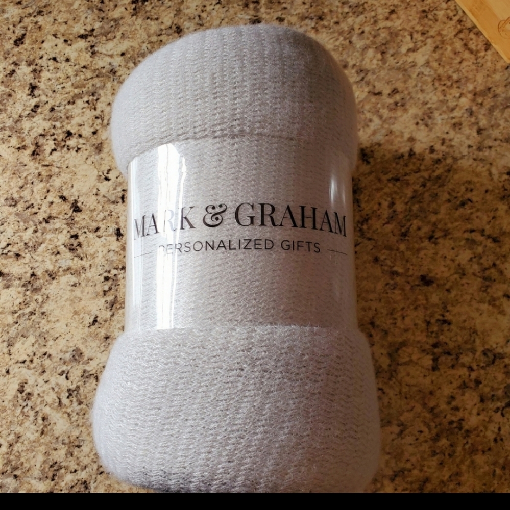 Mark & Grahm Cashmire-like Grey Throw